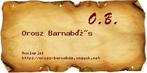 Orosz Barnabás névjegykártya