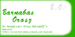 barnabas orosz business card